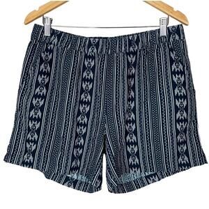 Weatherproof Vintage Washable Linen High Waist Tribal Print Shorts